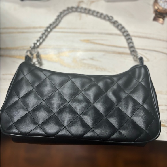 Black Quilted Leather Shoulder Bag - Picture 5 of 6